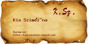 Kis Szimóna névjegykártya